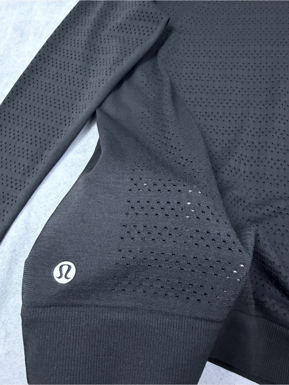 Lululemon Black Perforated Long Sleeve Top - Picture 3 of 8
